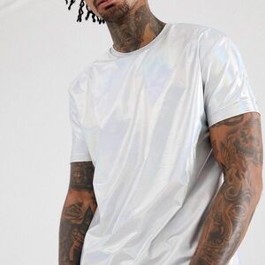 ASOS Holographic T-Shirt and Shorts Set